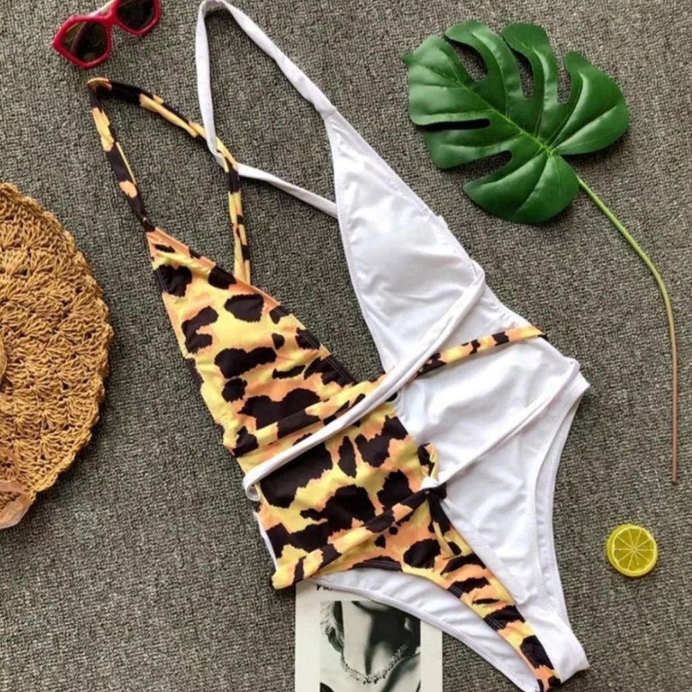 SALE!!! Sexy Leopard Print Wrap Around Monokini - Picture 7 of 8